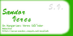 sandor veres business card